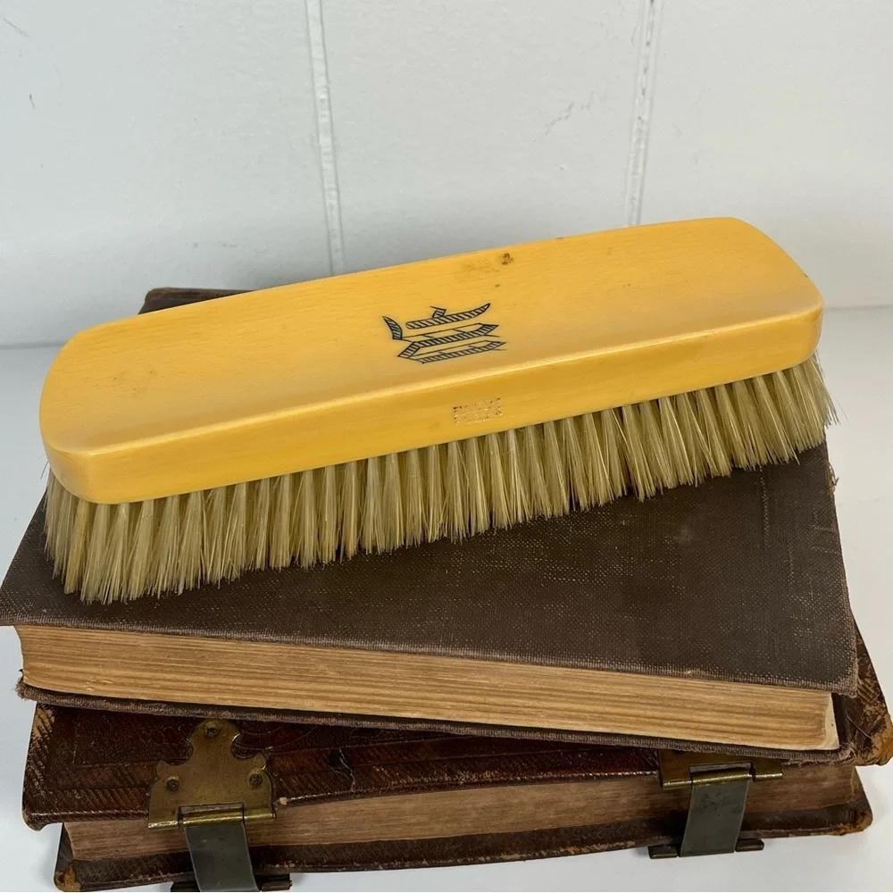 Antique Parisian Loonen Ivory Celluloid Vanity Brush (Unique Photo Holder)